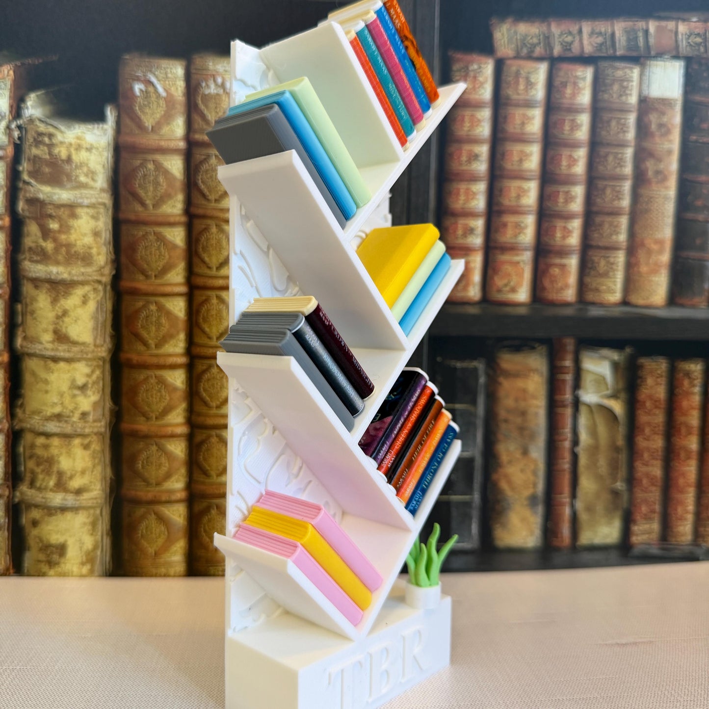 Miniature Floral Angled Bookcase Book Tracker