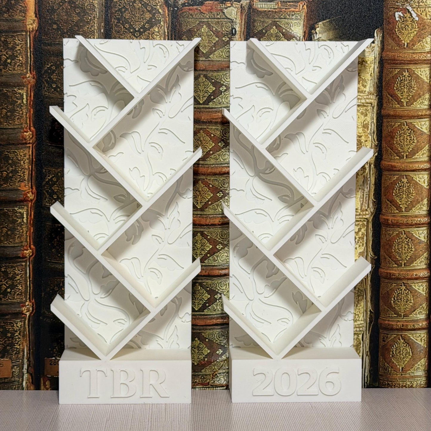 Miniature Floral Angled Bookcase Book Tracker