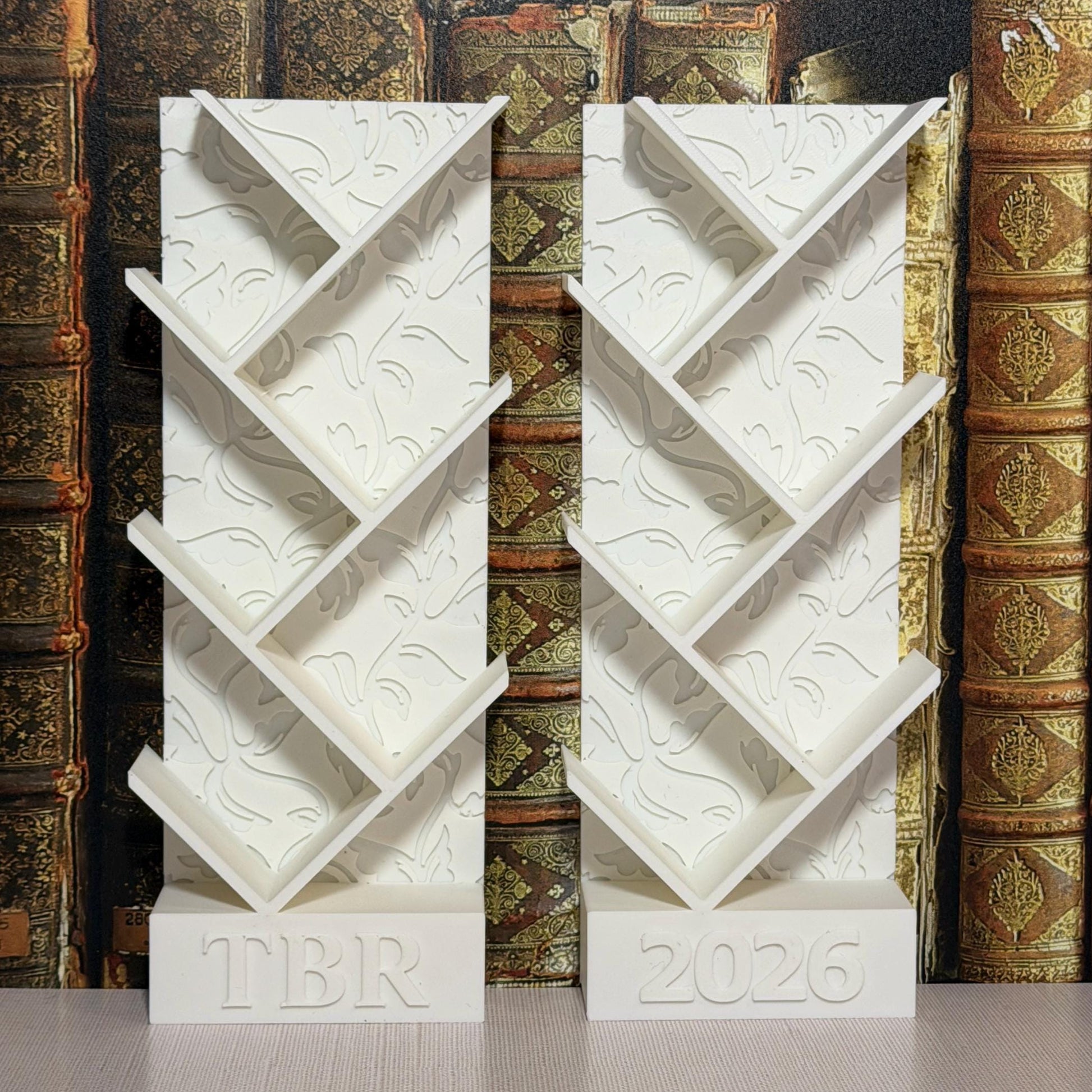 Miniature Floral Angled Bookcase Book Tracker