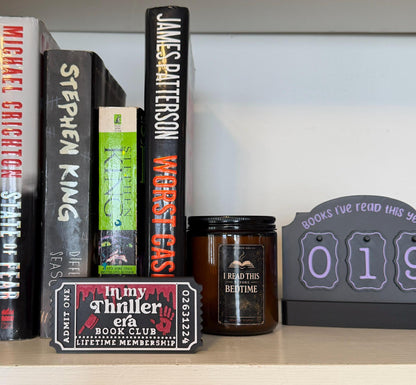 In My Thriller Era Book Club Ticket Bookshelf Sitter