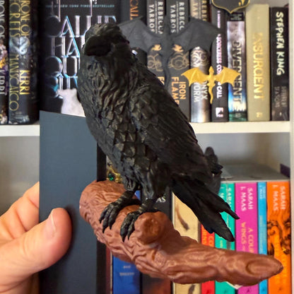 Raven on a Branch Bookshelf Decoration Spine Hugger