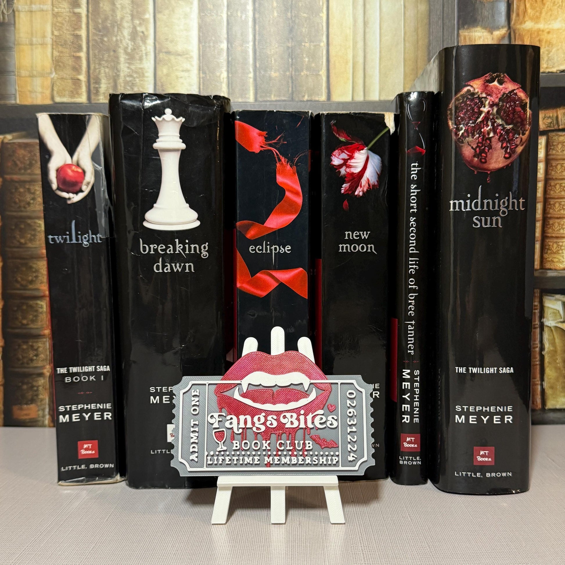 Fangs Bites Book Club Ticket Bookshelf Sitter