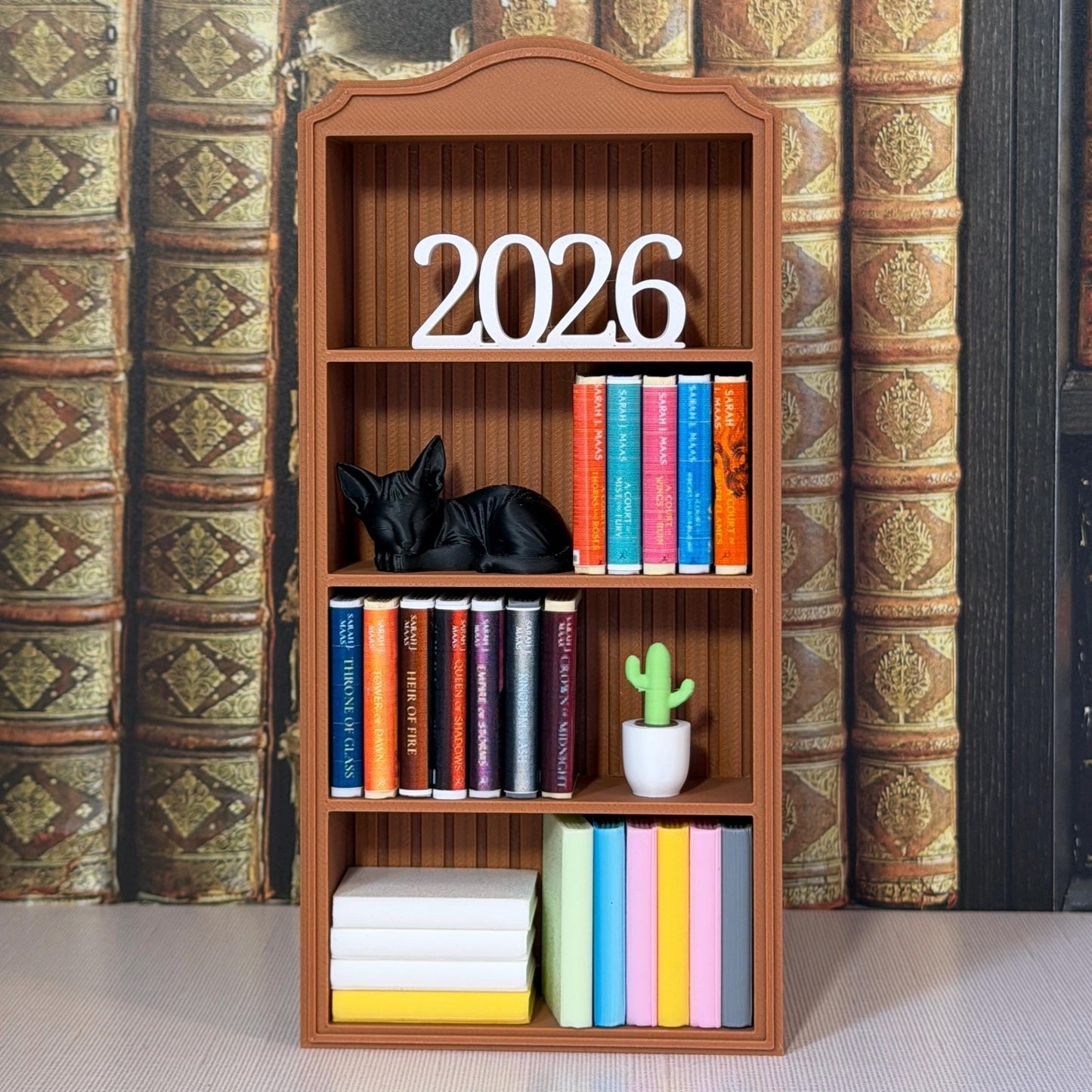 Miniature Scalloped Bookcase Book Tracker