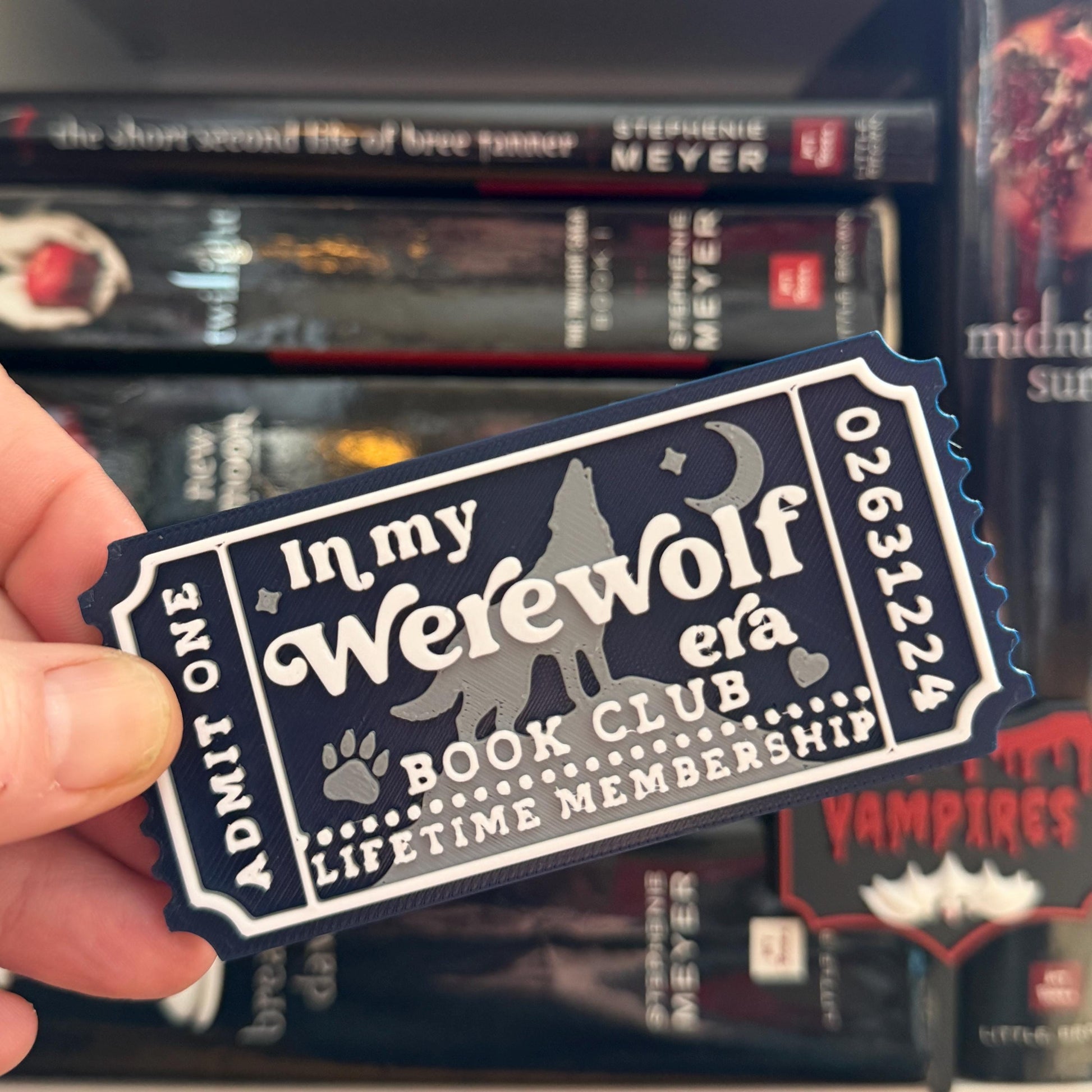 In My Werewolf Era Book Club Ticket Bookshelf Sitter