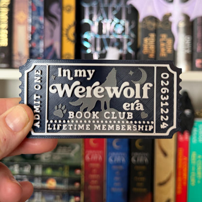 In My Werewolf Era Book Club Ticket Bookshelf Sitter