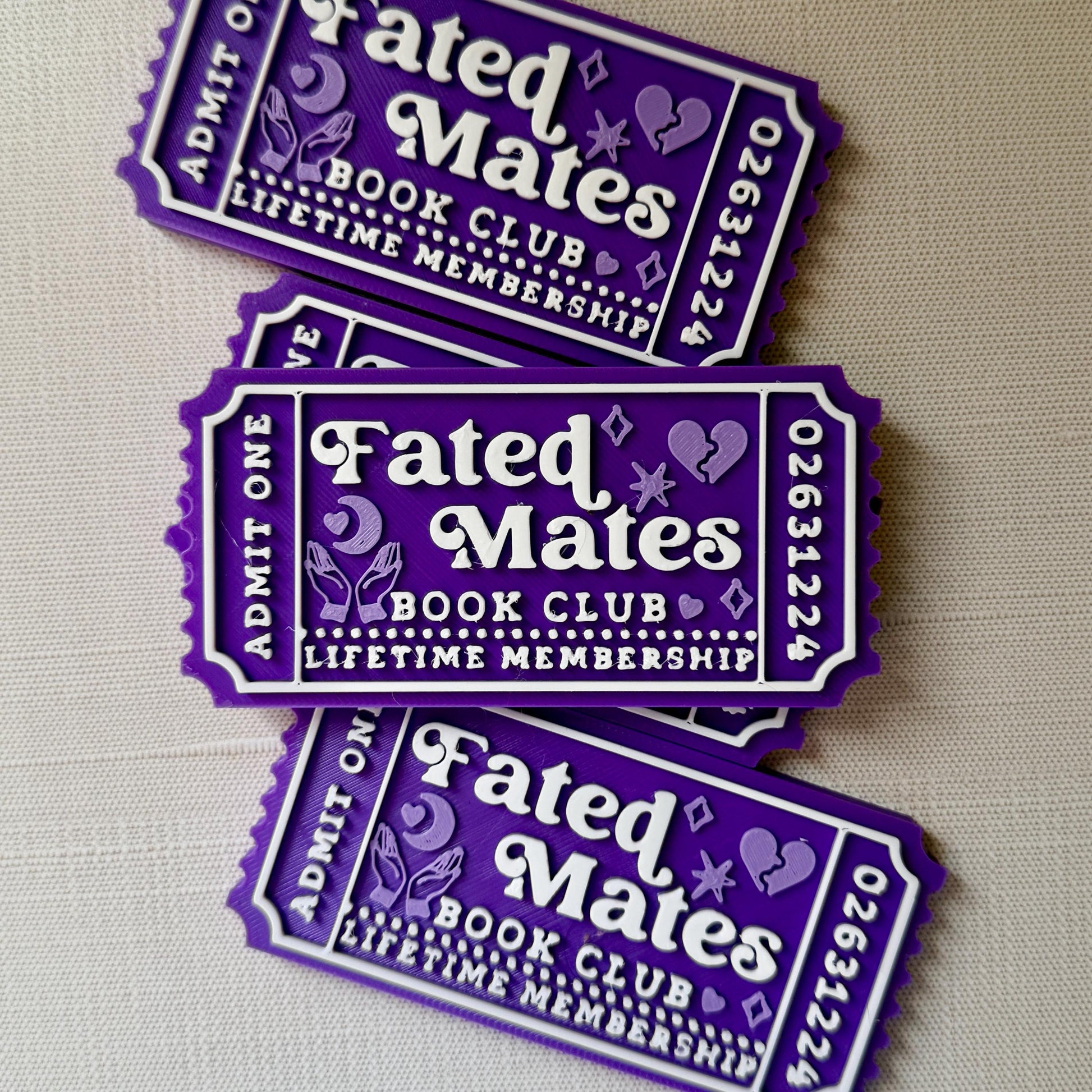 Fated Mates Book Club Ticket Bookshelf Sitter