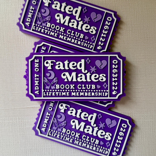 Fated Mates Book Club Ticket Bookshelf Sitter