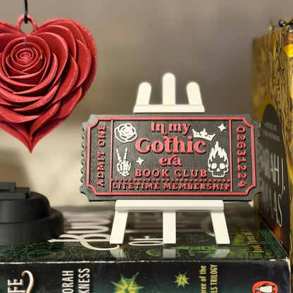 In My Gothic Era Book Club Ticket Bookshelf Sitter