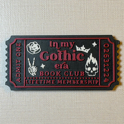In My Gothic Era Book Club Ticket Bookshelf Sitter