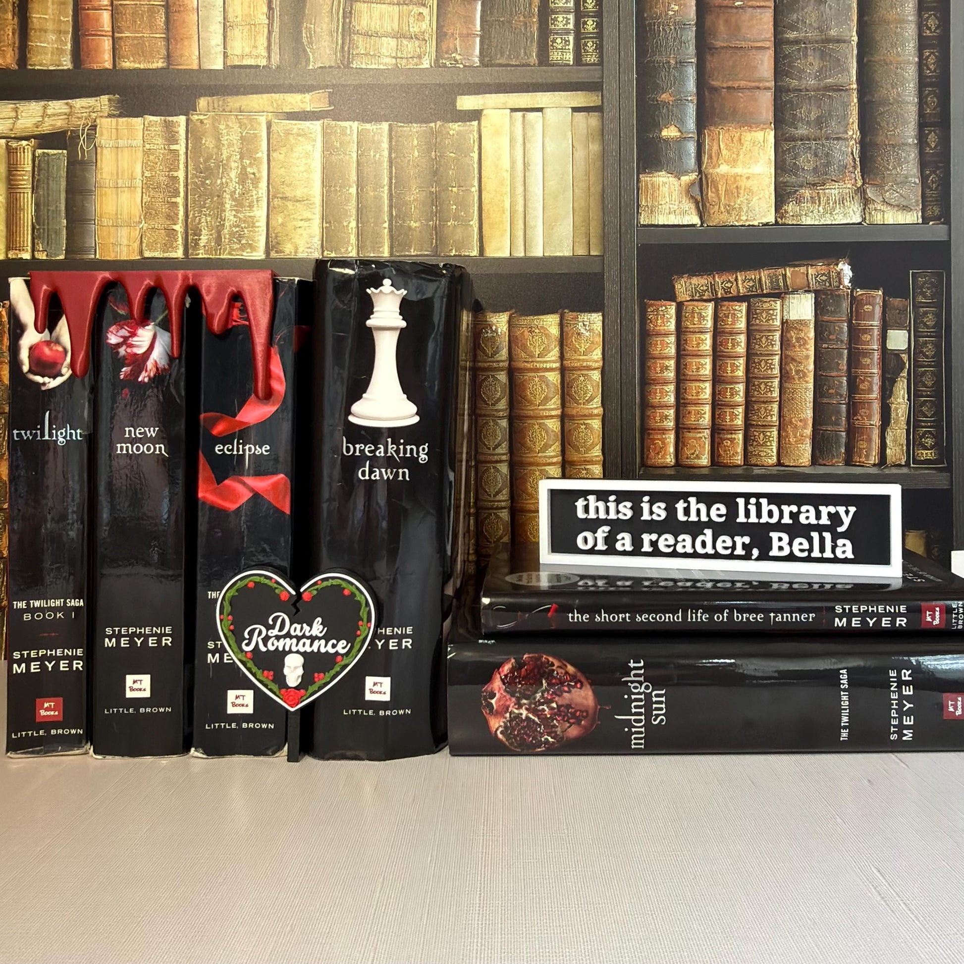 This is the Library of a Reader, Bella | Fantasy Vampire Inspired Bookshelf Sign
