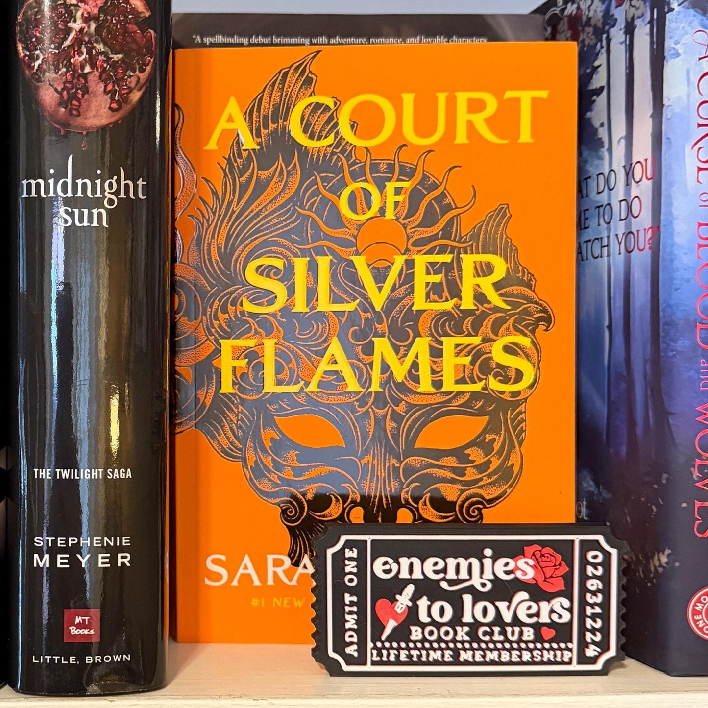 Enemies to Lovers Book Club Ticket Bookshelf Sitter