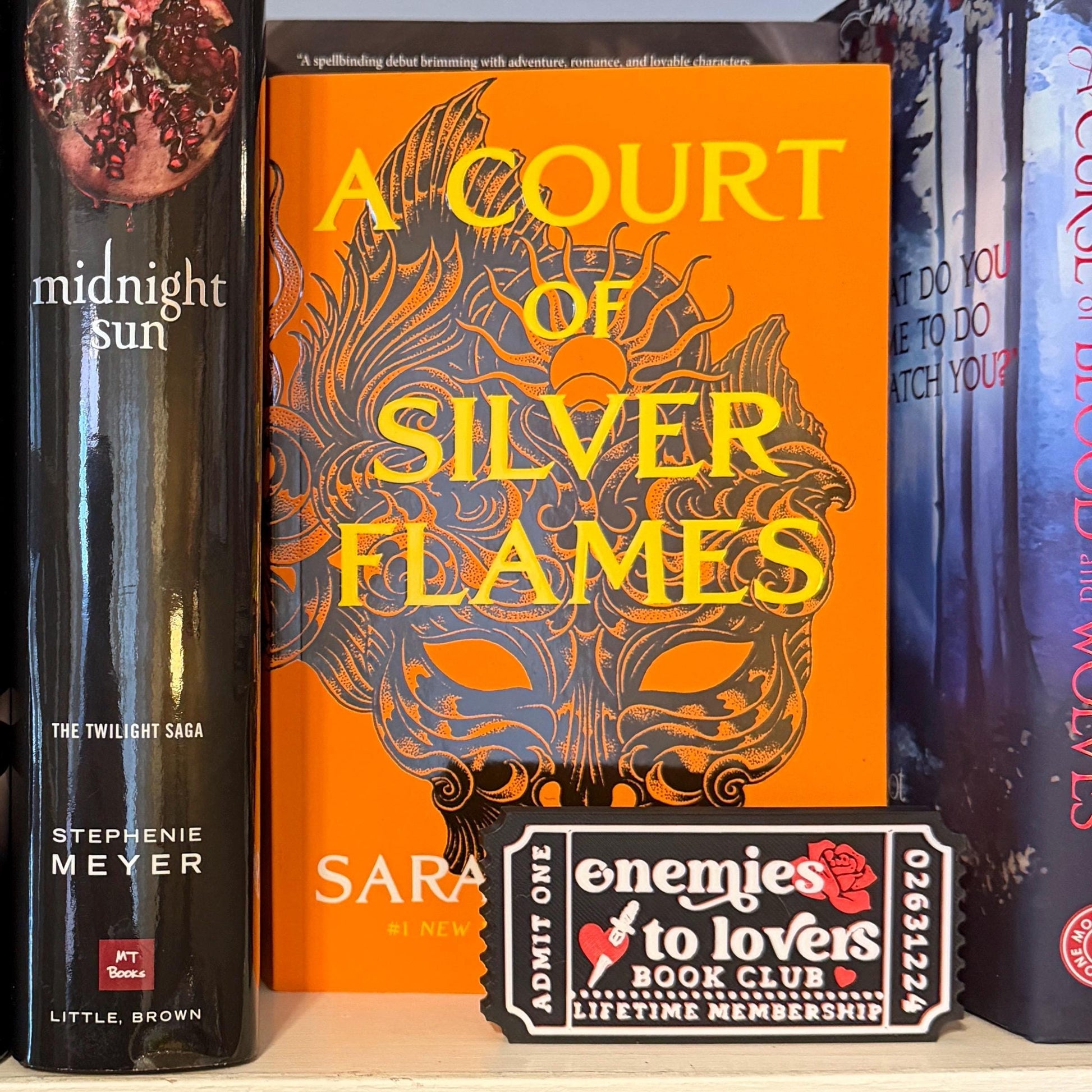 Enemies to Lovers Book Club Ticket Bookshelf Sitter