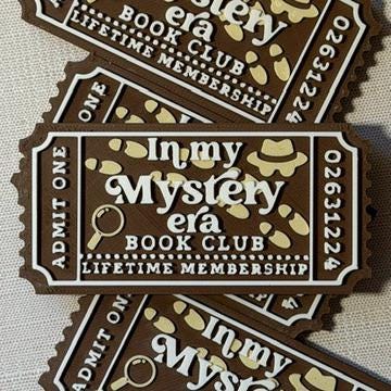 In My Mystery Era Book Club Ticket Bookshelf Sitter