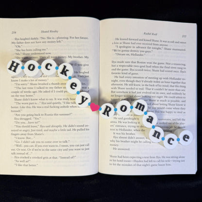 Hockey Romance Friendship Bracelet Sign | Heated Rivalry Inspired Sports Decor | Bookish Shelf Sitter