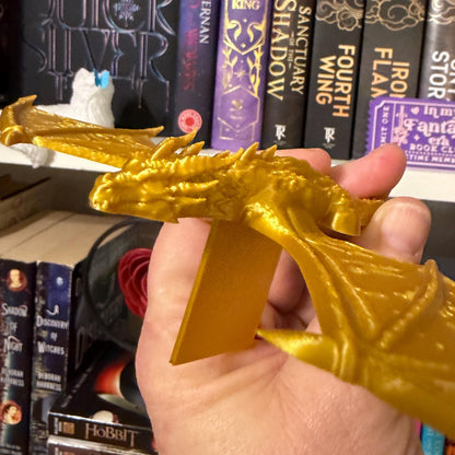 Dragon Book Spine Hugger | Fantasy 3D Printed Bookshelf Decor