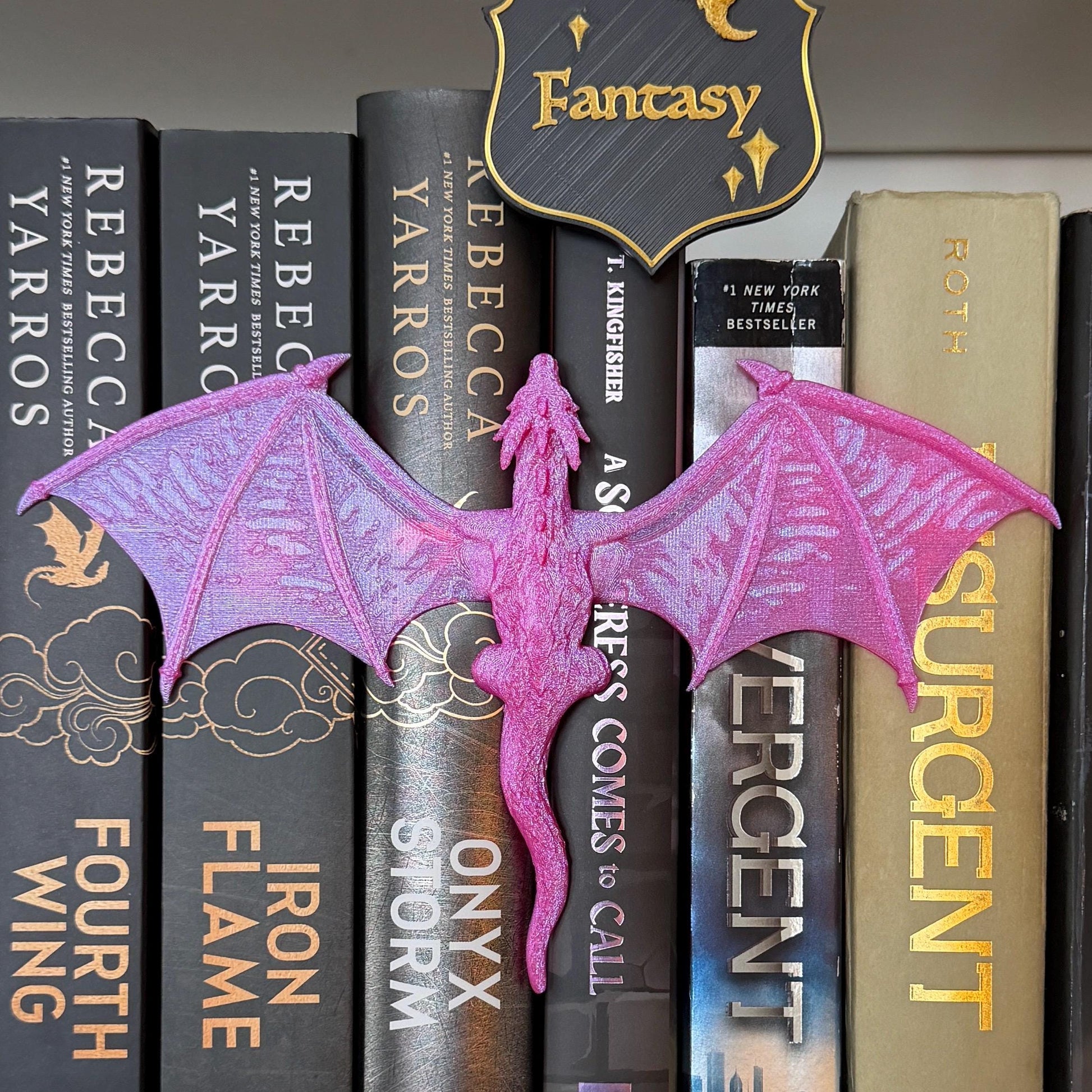 Dragon Book Spine Hugger | Fantasy 3D Printed Bookshelf Decor