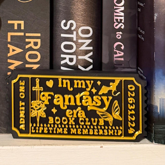 In My Fantasy Era Book Club Ticket Bookshelf Sitter