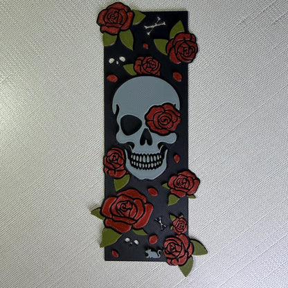 Gothic Skull And Roses Bookmark
