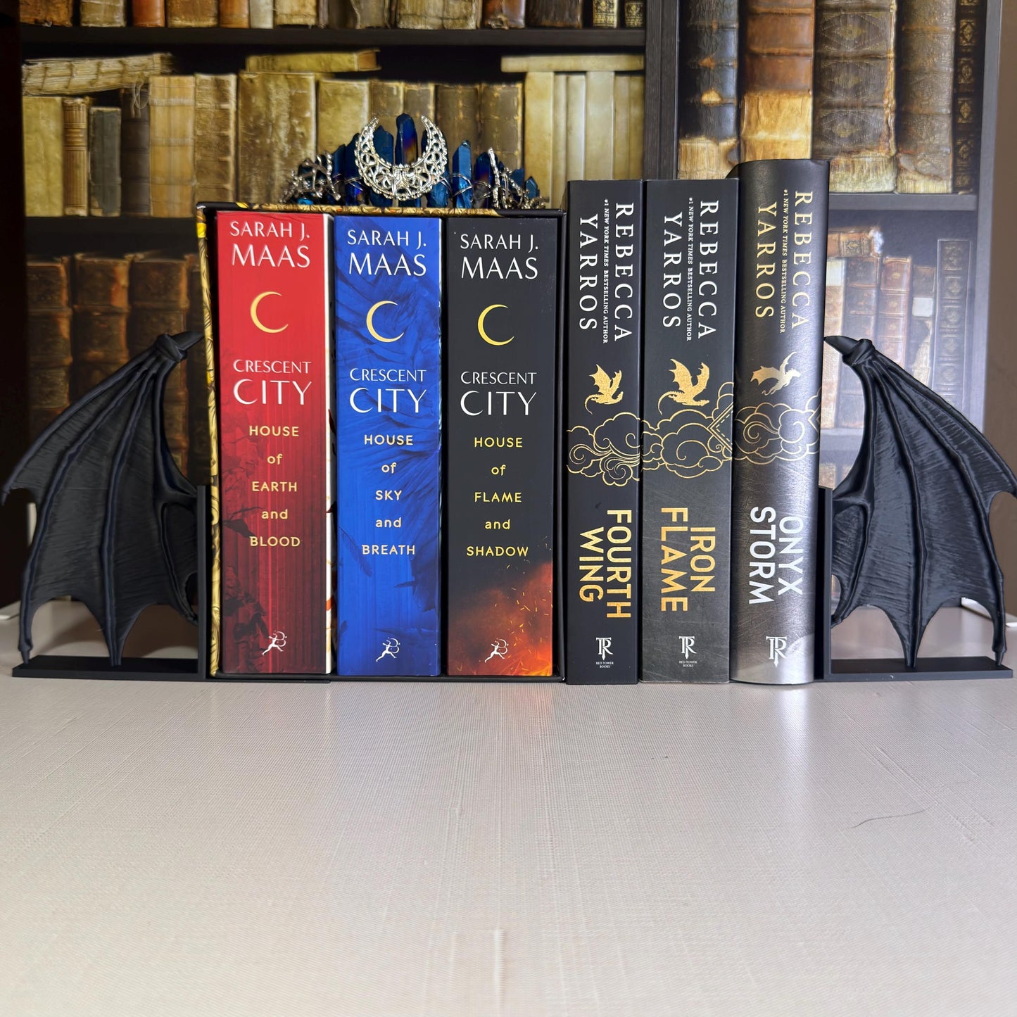 Wing Bookends | Bat Wings | Dragon Wings | Fantasy Bookshelf