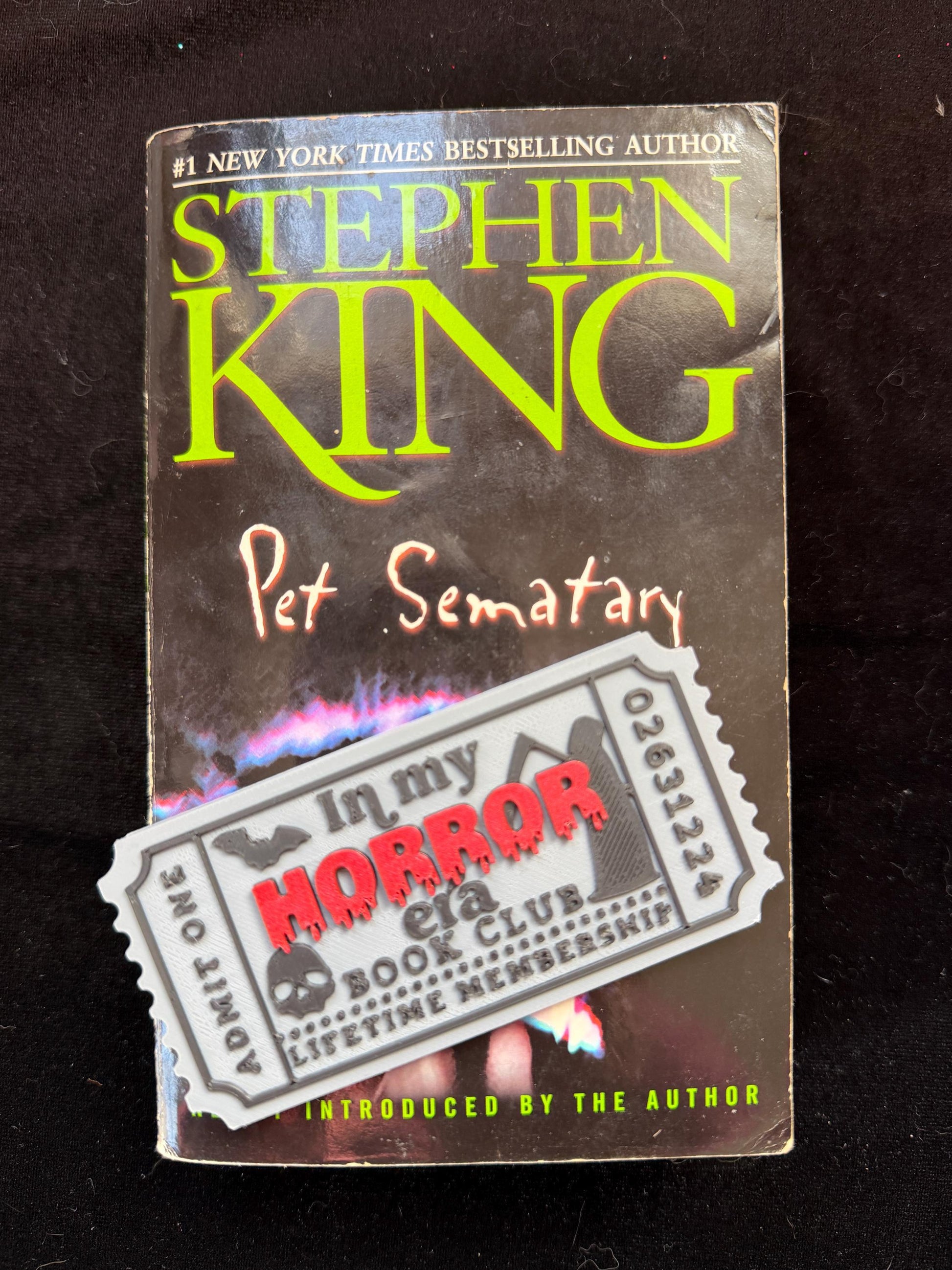In My Horror Era Book Club Ticket Bookshelf Sitter