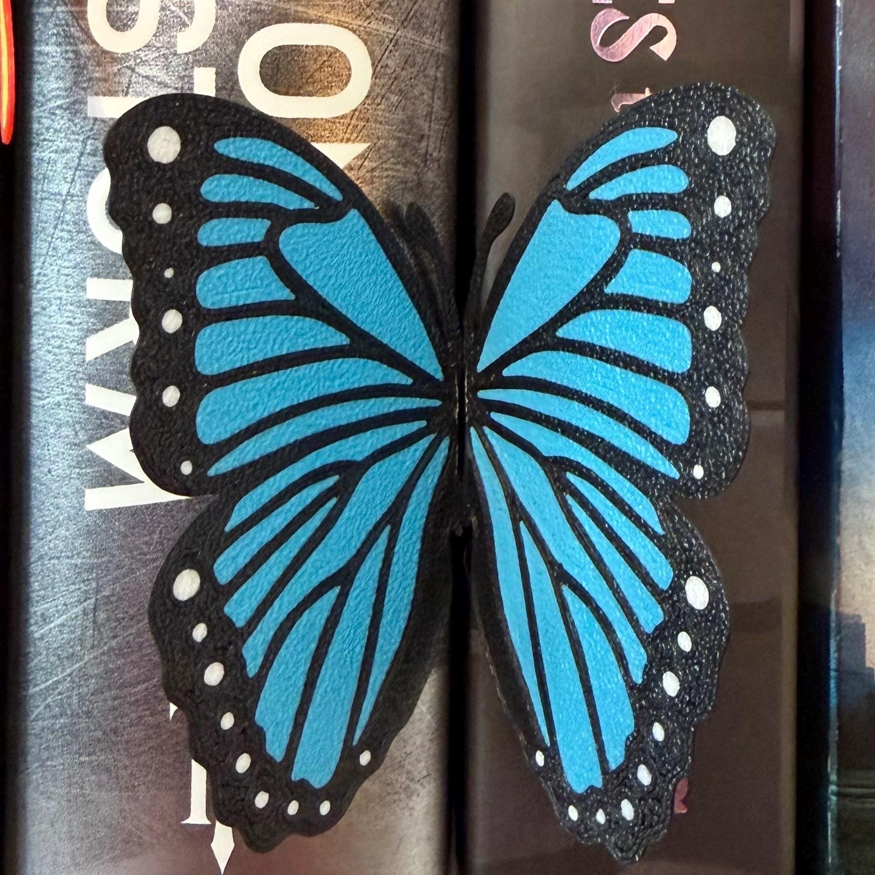 Morpho Butterfly Folding Bookmark and Spine Hugger