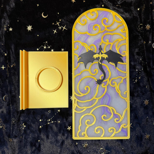 Dragon Duo Tealight Holder and Book Nook | Dragon Romantasy Bookshelf Decor