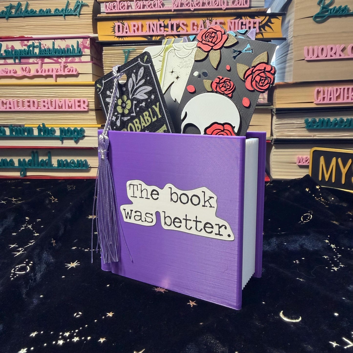 Book Shaped Bookmark Holder | 3D Printed Library Accessory | Desk Decor for Readers