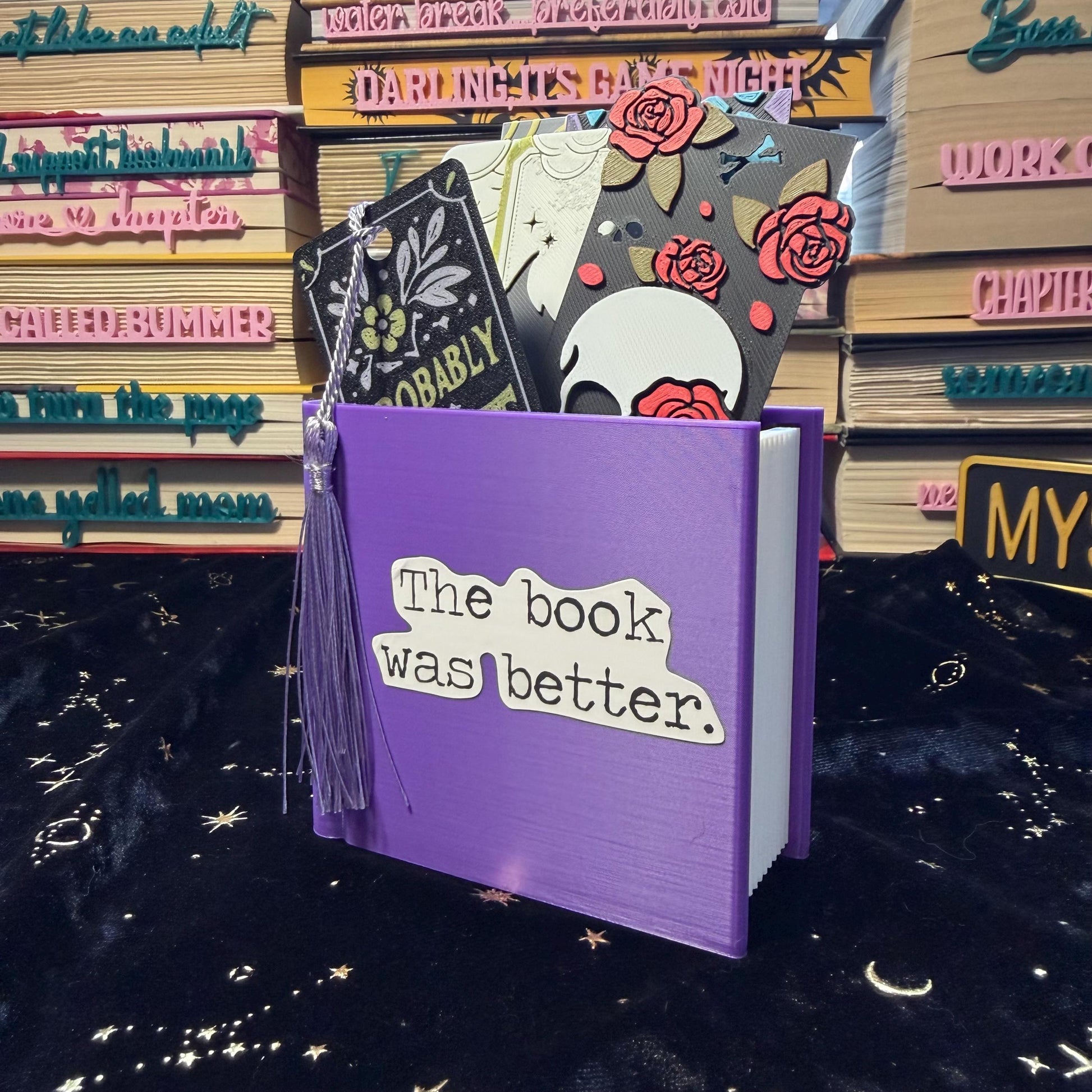 Book Shaped Bookmark Holder | 3D Printed Library Accessory | Desk Decor for Readers