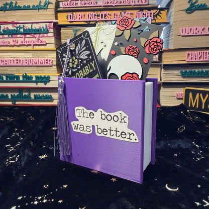 Book Shaped Bookmark Holder | 3D Printed Library Accessory | Desk Decor for Readers