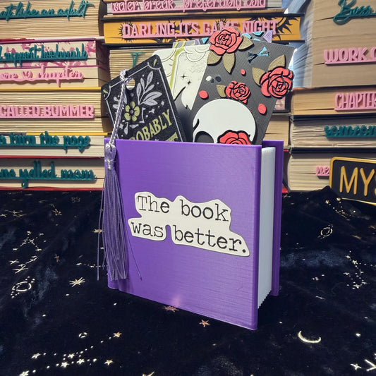 Book Shaped Bookmark Holder | 3D Printed Library Accessory | Desk Decor for Readers