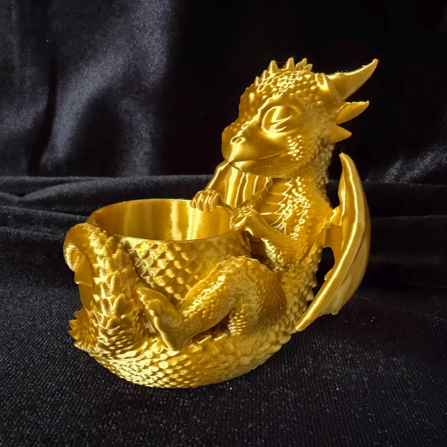 Baby Dragon Tealight (Large) and Ring Holder (Small) | Fantasy Bookshelf Decor