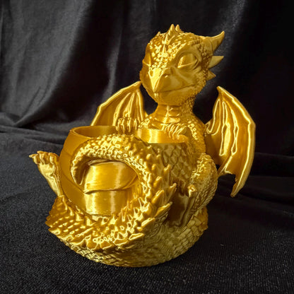 Baby Dragon Tealight (Large) and Ring Holder (Small) | Fantasy Bookshelf Decor