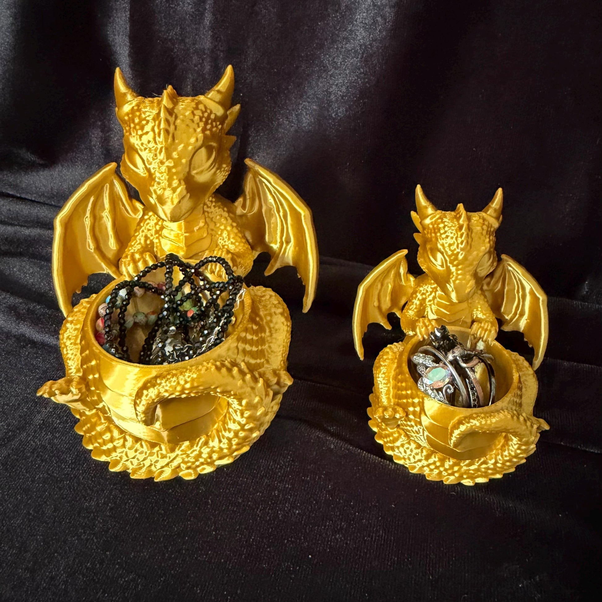 Baby Dragon Tealight (Large) and Ring Holder (Small) | Fantasy Bookshelf Decor