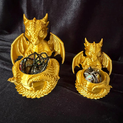 Baby Dragon Tealight (Large) and Ring Holder (Small) | Fantasy Bookshelf Decor