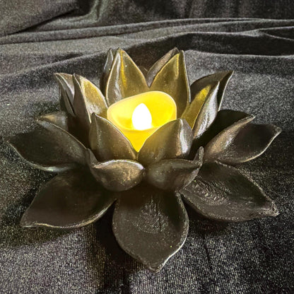 Lotus Flower Tealight Holder | Floral Bookshelf Decor | Cozy Reading Nook