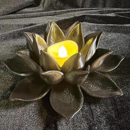 Lotus Flower Tealight Holder | Floral Bookshelf Decor | Cozy Reading Nook