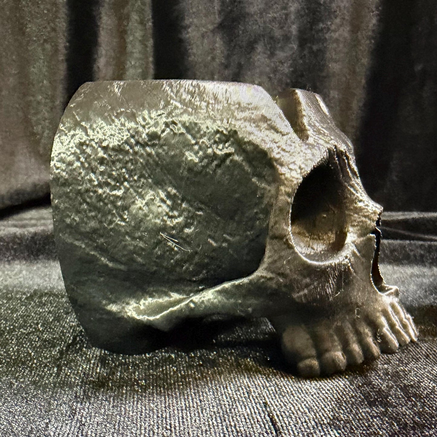 Gothic Skull Tealight Holder | Dark Academia Bookshelf Decor