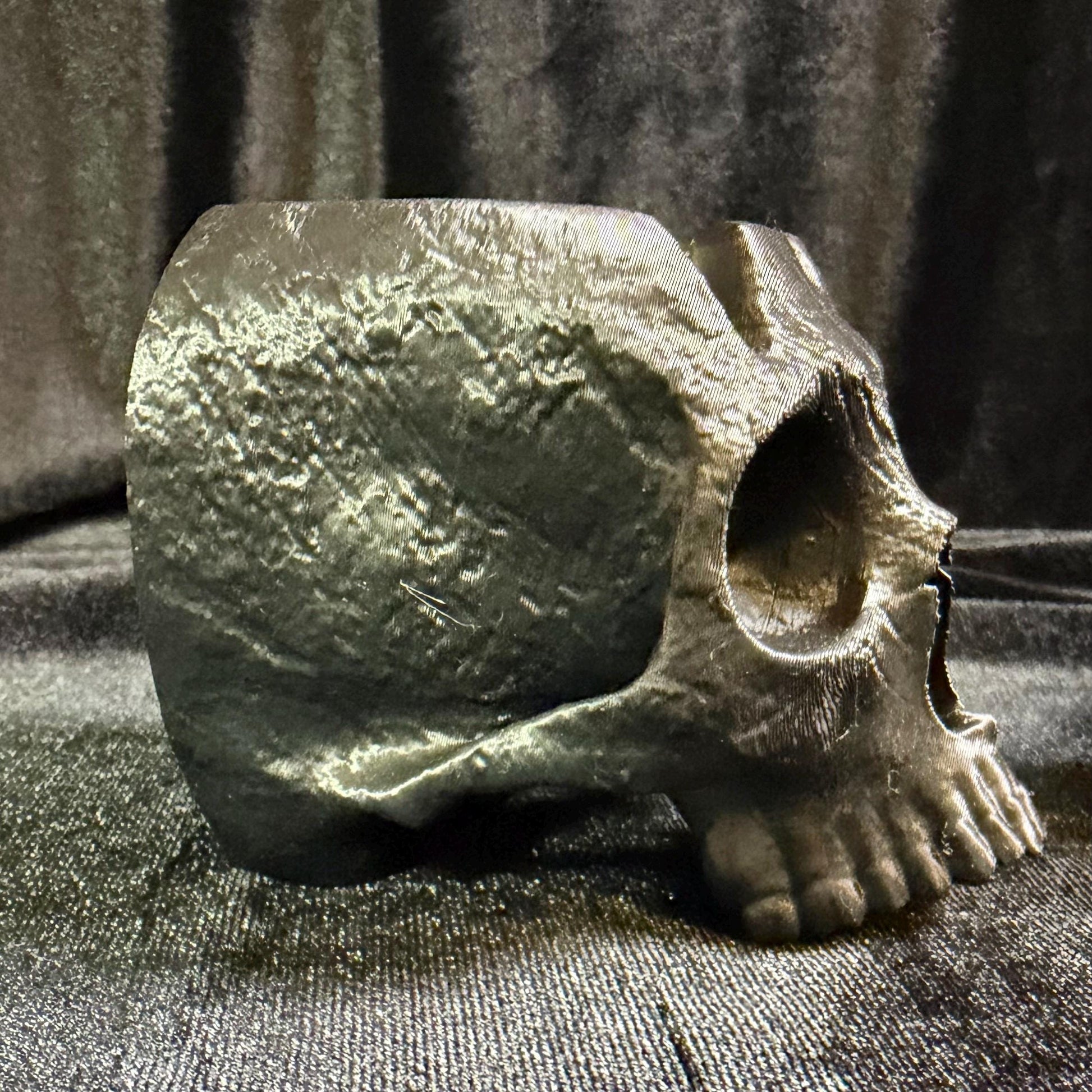 Gothic Skull Tealight Holder | Dark Academia Bookshelf Decor