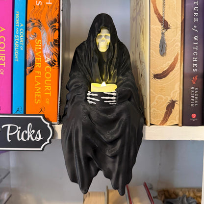 Suriel Tealight Holder XL | Shelf Sitter Perchling | Grim Reaper | Romantasy Bookshelf Decor