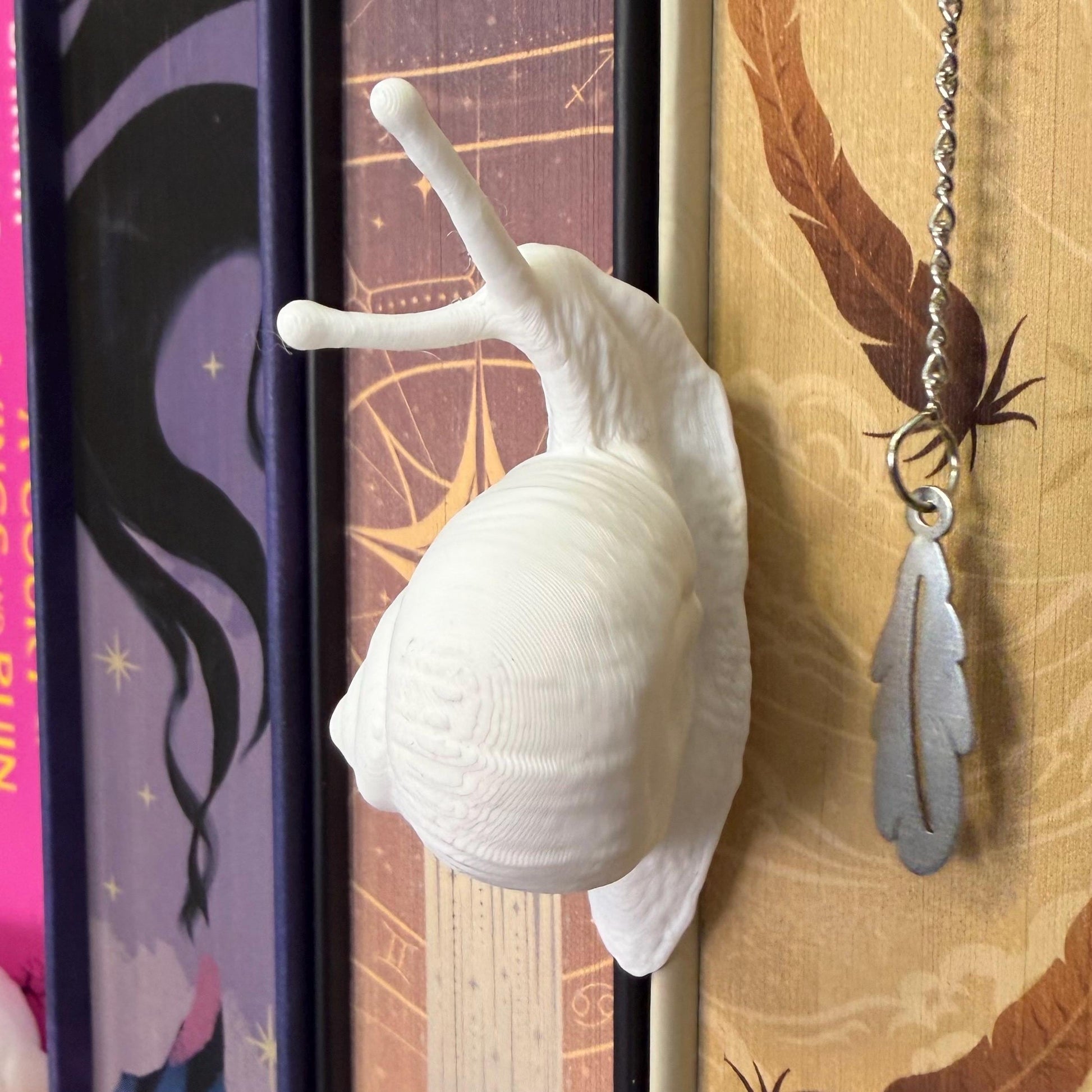 Snail Book Spine Hugger Shelf Decor | Cottagecore Dark Academia Accessory | Magnetic Wall Art