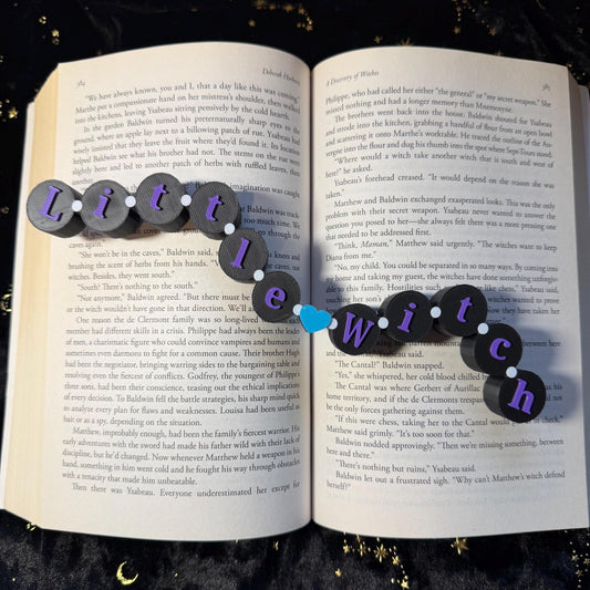 Little Witch Friendship Bracelet Sign | Fantasy Inspired Bookish Decor | Shelf Sitter