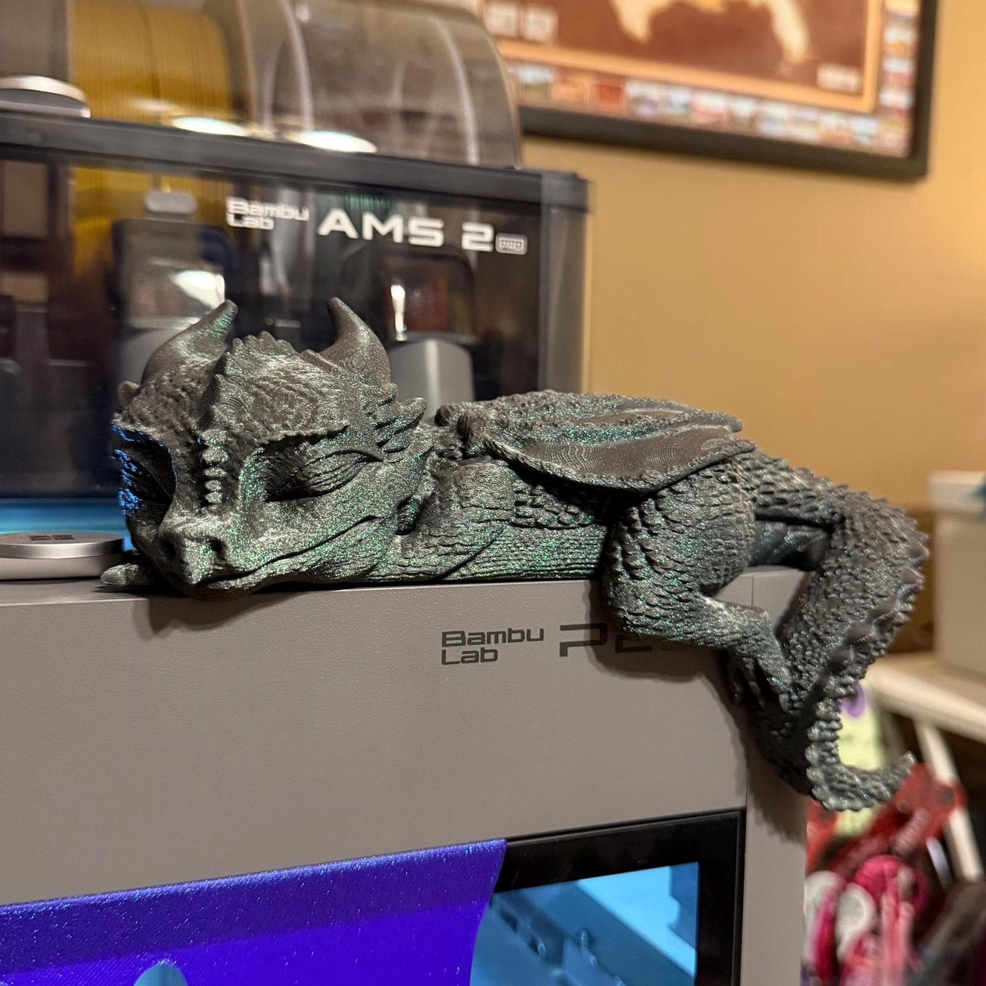 Sleeping Baby Dragon Perchling | Fantasy Bookshelf Decor
