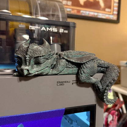 Sleeping Baby Dragon Perchling | Fantasy Bookshelf Decor