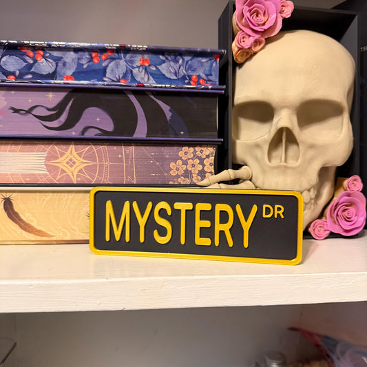 Mystery Ln Street Sign Shelf Sitter | Bookish Library Accessory | Mystery Reader Gift