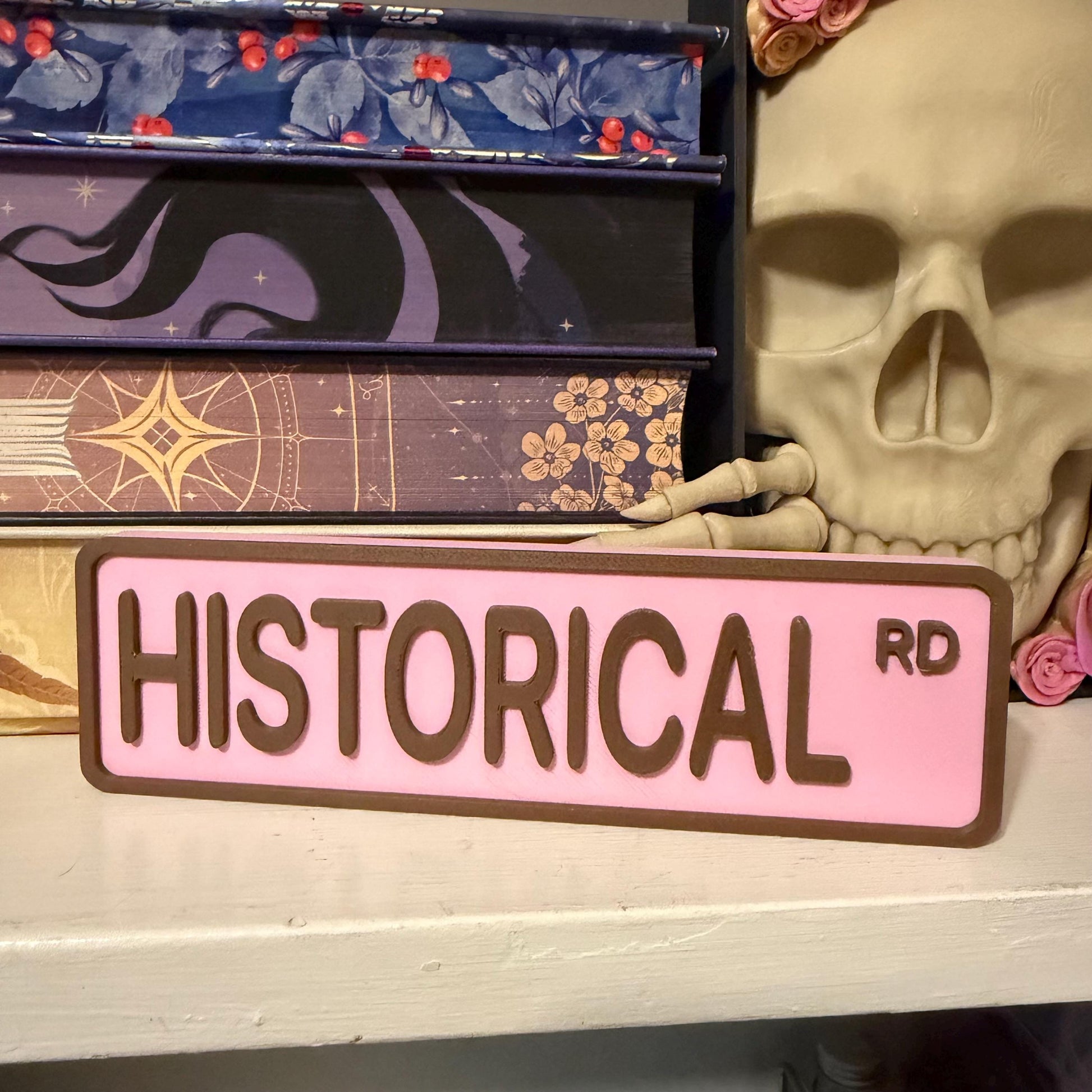Historical Rd Street Sign Shelf Sitter | Historical Fiction Decor | Bookish Desk Nameplate