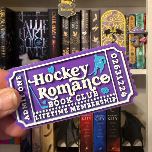 Hockey Romance Book Club Ticket | Sports Romance Shelf Decor | Bookish Gift