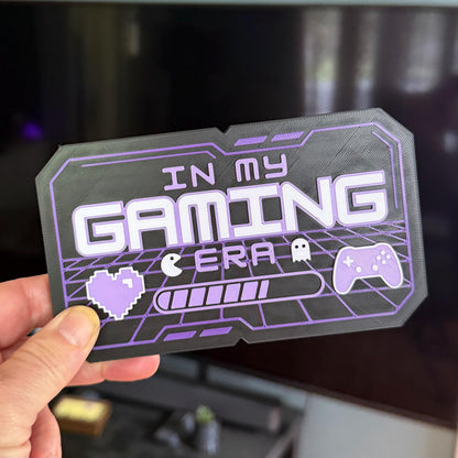 In My Gaming Era Ticket | Gamer Girl Desk Sign | Gaming Setup Bookshelf Decor