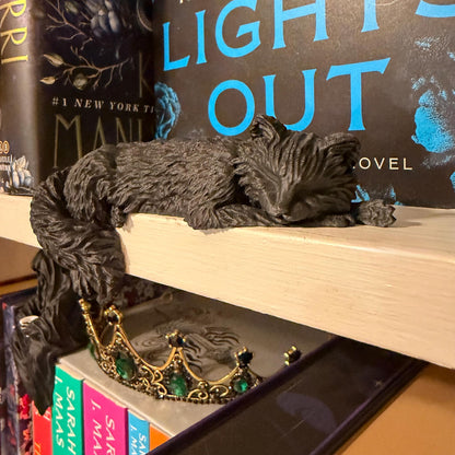 Sleeping Cat Perchling Shelf Sitter | Witch Familiar Library Decor | Bookish Pet