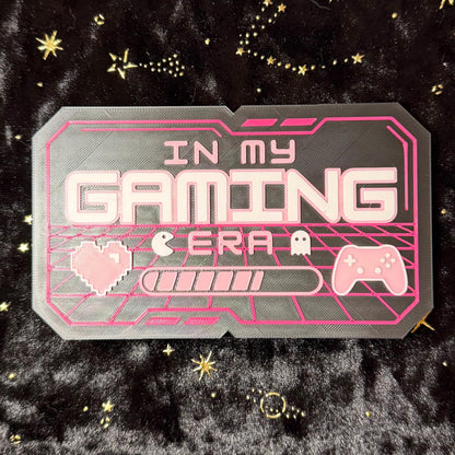 In My Gaming Era Ticket | Gamer Girl Desk Sign | Gaming Setup Bookshelf Decor
