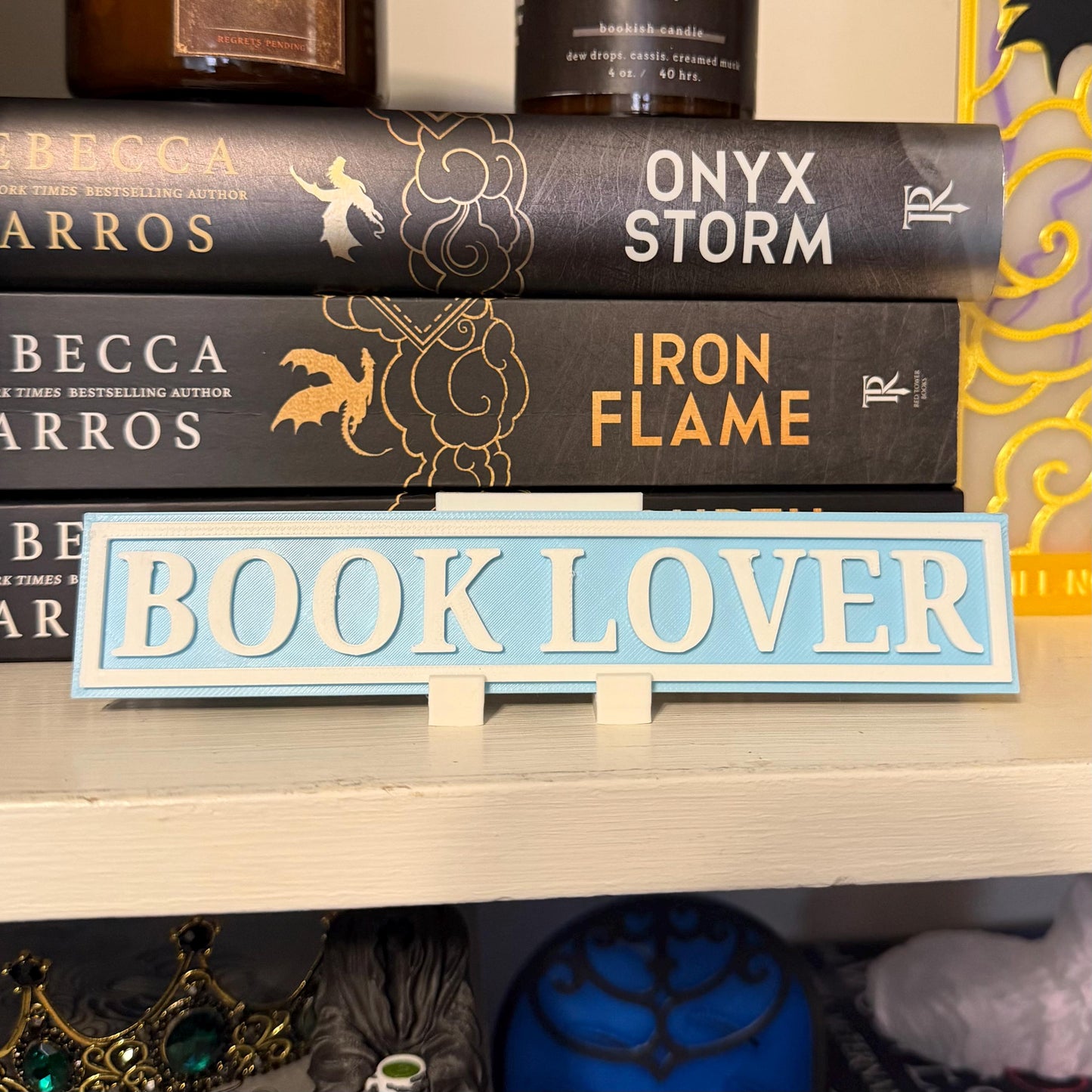Book Lover Bookshelf Sign | Reader Desk Decor | Bookish Shelf Sitter